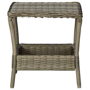 7.7 marrone "x 17.7" x 18.3 "Poly Rattan Patio tavolo elegante soluzione di archiviazione - Product Image 2