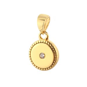 Collier pendentif en argent sterling 925 plaqué or avec diamant de laboratoire certifié IGI, bordure perlée, bijoux de luxe - Product Image 5