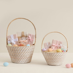 Accessory for egg hunt storage <b>gift</b> container rattan weave handle baskets <b>easter</b> basket set - Product Image 6
