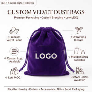 Pochette à bijoux en velours violet avec logo personnalisé, sac anti-poussière de luxe pour bagues, emballage cadeau de boutique en gros, rangement en peluche avec cordon de serrage - Product Image 5