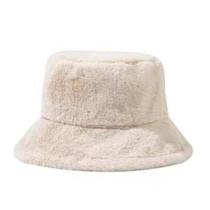 SIDDIQUI HOSINEX 2024 Sombrero de cubo de piel sintética para mujer, liso, laminado, informal, de felpa, sin costuras, teñido, cálido para invierno, con lazo y efecto rasgado - Product Image 5