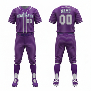 Ensemble uniforme de baseball personnalisé : maillot à boutons et pantalon pour sports d'équipe – Uniforme de baseball imprimé, prix de gros, OEM - Product Image 1