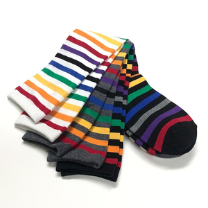 Made in Korea Women's Rainbow Stripe Knee-Length Polyester/Cotton Golf Sports <b>Socks</b> KG01 - Product Image 6
