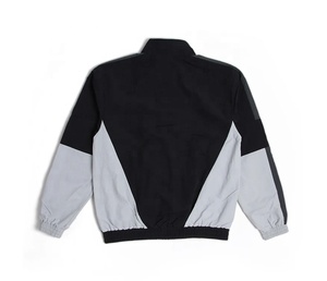 เสื้อแจ็คเก็ตวินด์เบรกเกอร์ผู้ชายแบบมีซิป คอตั้ง สีดำ สไตล์เรโทร แต่งแถบสะท้อนแสง น้ำหนักเบา - Product Image 6