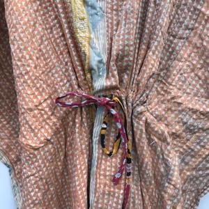 Robe Kaftan en coton Kantha pour femmes, faite à la main, style indien bohème, paréo de plage ample, maxi kaftan - Product Image 4