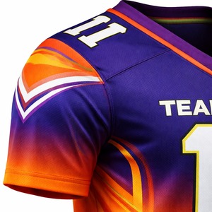 Uniforme de Fútbol Americano Personalizado al por Mayor, 100% Poliéster, Tela de Malla Transpirable, Secado Rápido, Kits de Equipo Sublimados de Fábrica - Product Image 3