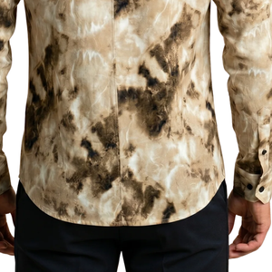 Beige Brown Mens Long Sleeve <b>Shirt</b> Button Front Modern Slim Fit Casual Eco-Friendly Quick Dry Breathable <b>Party</b> Holiday Smart - Product Image 6