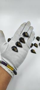 Juego de Runas de Punta de Flecha de Obsidiana Negra, Hermoso Cristal Futhark, Hecho a Mano, Estilo Feng Shui, Grabado, Ágata Muntaha Curativa - Product Image 2