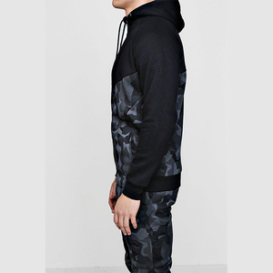 Conjunto Deportivo Unisex de Camuflaje Negro, Sudadera con Capucha y Cordón Ajustable, Pantalones, Corte Regular, Ropa de Otoño, Transpirable - Product Image 4