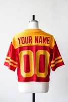 Camiseta de Fútbol Unisex de Malla, Cuello en V, Manga Corta, Transpirable, Corte Regular, Personalizable con Estampado, Estilo Retro Americano de Verano