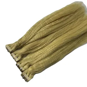 도매 테이프 금발 변태 스트레이트 클립 3C 4A 변태 깊은 곱슬 머리 묶음 인간의 머리카락 확장