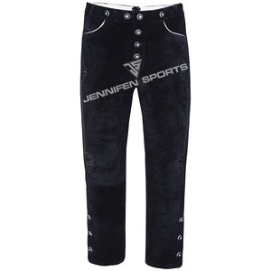 Pantalon long d'hiver décontracté de haute qualité pour homme, style bavarois, en cuir suédé vieilli, coupe taille haute, aspect vintage, inspiré des Lederhosen autrichiens - Product Image 5