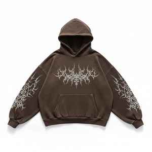 Custom Optic <b>White</b> Unisex Oversized Spider Heart Graphic Pullover <b>Hoodie</b> Heavyweight Fleece Sweatshirt Blank Streetwear Hoodies - Product Image 5