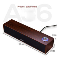 E350MB Enceinte de bureau en bois, barre de son multimédia filaire, haut-parleur audio stéréo à basses profondes pour PC, TV, maison, bureau, OEM