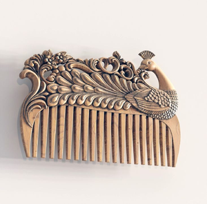 Natural wooden hair <b>comb</b> featuring sturdy <b>wide</b> teeth for easy detangling, available at wholesale prices. - Product Image 4