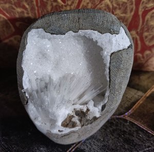 Geoda de Scolecita Blanca Natural, Producto para Meditación Espiritual y Sanación, Procedente de Maharastra, India, JAlgao - Product Image 3
