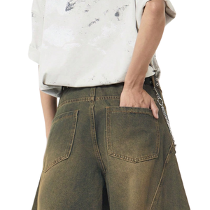 Jean baggy vintage délavé pour homme, coupe ample, jambe large, style streetwear décontracté, pantalon en coton style hip-hop, mode décontractée - Product Image 4