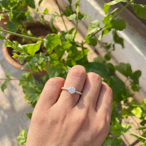 Natural Diamond <b>Cluster</b> Ring 925 Sterling Silver 14K Solid Gold Luxury Rhodium Plated Engagement Ring Promise Ring Bridal - Product Image 1
