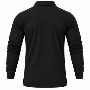 Polo de Manga Larga para Hombre de Alta Calidad, Camisa de Golf Clásica de Piqué, Cuello Plano, Color Sólido, Polo Deportivo Personalizado para Hombre - Product Image 2