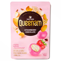 Fournisseur en gros, livraison rapide, service OEM/ODM, chocolat drageé HALAL, chocolat à la fraise, amandes enrobées de chocolat, noix de macadamia, 75 g