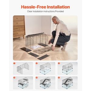 Cage à souris ventilée 22,8 x 15 x 21,3 pouces, habitat transparent à 360 degrés pour hamsters et souris, cage pour petits animaux - Product Image 6