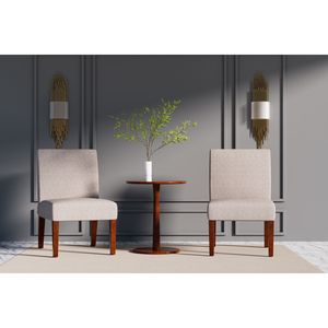 Set di 2 Sedie Decorative in Tessuto per Toeletta, Poltroncine in Legno per Camera da Letto, Ufficio, Angolo o Salotto - Product Image 2
