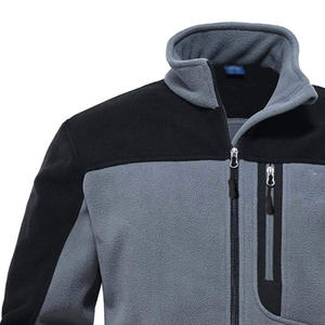 Veste polaire pour homme, dernière conception, fabriquée en usine, prix compétitif, logo imprimé sur le devant, coupe-vent, respirante, veste polaire de sport - Product Image 4