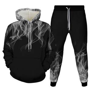 Conjunto de Sudadera con Capucha y Pantalones con Estampado 3D de Llamas de Colores, Traje Deportivo de 2 Piezas para Hombre y Mujer, Ropa Deportiva de Moda para Niños, Sudadera con Capucha - Product Image 4