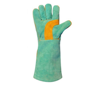 Cow Leather Durable Fire Proof Welding <b>Gloves</b> <b>Knit</b> Wrist Cuff Double Safety Design Customizable Logo Silicone-free Industrial - Product Image 2