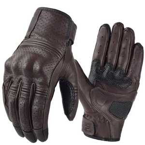 Guantes de Ciclismo de Cuero con Pantalla Táctil, Largos hasta la Muñeca, Transpirables, Ecológicos, Lisos, para Uso en las Cuatro Estaciones, Grises con Detalles Negros - Product Image 3