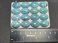 Lot de cabochons en larimar naturel, pierre précieuse larimar 15x20 mm, lot de cabochons en larimar bleu, pierre pour la fabrication de bijoux