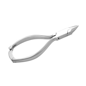 Pince à ongles en acier inoxydable finition satinée de 13,5 cm, à coupe droite, à mâchoires coniques et fines, professionnelle pour la podologie et la coupe des ongles incarnés - Product Image 3