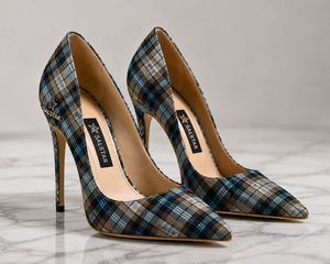 Chaussures à talons hauts écossaises pour femmes, motif tartan de haute qualité, escarpins de mariage à talon aiguille, logo personnalisé, vente en gros - Product Image 5