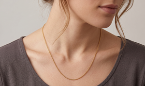 DIVYORO Cadena de eslabones chapada en oro de 22 quilates, minimalista y clásica para mujer - Product Image 3