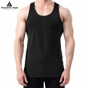เสื้อกล้ามถักนิตติ้งผ้าฝ้ายผสมสแปนเด็กซ์สำหรับผู้ชาย น้ำหนัก 180 กรัม ระบายอากาศได้ดี แห้งเร็ว เหมาะสำหรับออกกำลังกาย เพาะกาย และฟิตเนส - Product Image 1