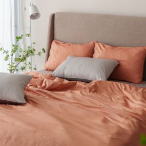 100% <b>Satin</b> Cotton 300TC 4PCS Bedding Set Pillowcases <b>Duvet</b> <b>Cover</b> Fitted Sheet Soft Breathable Modern Style OEM ODM Private Label - Product Image 2
