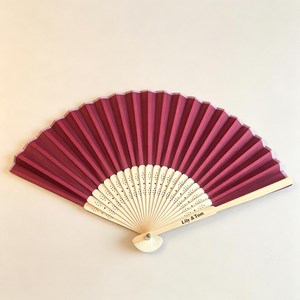 Abanico Plegable de Bambú Hecho a Mano por L.Tig & Team, Diseño Moderno Pintado en Rojo, Forma Natural, Artículo de Colección, Regalo Decorativo - Product Image 6