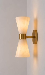 Modern Brass <b>Wall</b> <b>Sconce</b> Geometric Marble Design Indoor <b>Lighting</b> Fixture Living Room Home Decor - Product Image 3