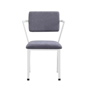 Sedia da Ufficio Imbottita Grigia e Bianca con Telaio in Metallo, Comoda Seduta per Ufficio - Product Image 1