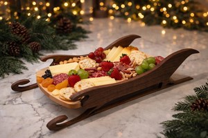 Bandeja de Regalo Grabada para Navidad, Bandeja Personalizada con Logotipo para Navidad, Bandeja Cortada con Láser para Navidad, Bandeja Grabada con Láser para Navidad, Bandeja Hecha a Mano para Navidad - Product Image 4