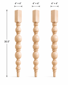 Pieds de table en bois massif, pieds de meubles en bois dur de qualité supérieure pour tables à manger modernes, îlots de cuisine et bureaux - Product Image 2