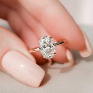 Bijoux fins de luxe, or jaune 9 carats, certificat IGI, diamant de laboratoire 2,5 carats, coupe ovale, bague de fiançailles solitaire, bague de mariage - Product Image 4