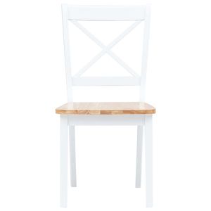 Ensemble de 4 chaises de salle à manger blanches et en bois naturel, en bois de caoutchouc massif - Product Image 3