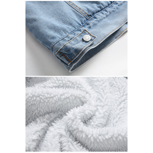 Men's Regular Western Style Lined <b>Denim</b> Jean <b>Jacket</b> With Fur Long Sleeve Classic Style Vintage <b>Denim</b> <b>Jacket</b> For Boys - Product Image 4