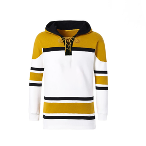 Sweat à capuche de hockey blanc Alpha personnalisé, style grec, blanc et or, avec lettres brodées, en molleton de coton, vente en gros OEM - Product Image 1