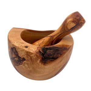 Juego de Mortero y Pilón de Madera Natural Hecho a Mano, Molinillo de Especias, Triturador de Hierbas, Ecológico, Duradero, Apto para Lavavajillas, Utensilio de Cocina - Product Image 2