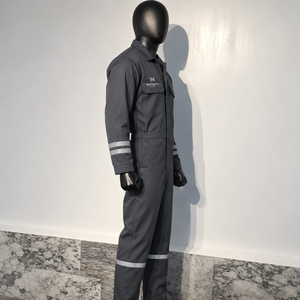 Combinaison unisexe ignifuge certifiée CE/EU, réfléchissante, 100% coton mélangé, pour chantiers industriels, vêtements de travail anti-chaleur - Product Image 5
