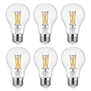 Paquete de 6 Bombillas LED A19 de Filamento Estilo Edison, Regulables, 4.5W, 450 Lúmenes, 2700K, Blanco Cálido, Base E26 - Product Image 1