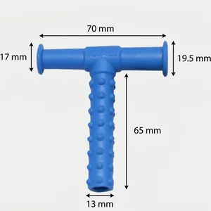 Barra de Masaje de Silicona en Forma de T Azul con Mango Texturizado, Herramienta de Integración Sensorial para el Cuidado de la Salud en el Hogar y Hospital - Product Image 5