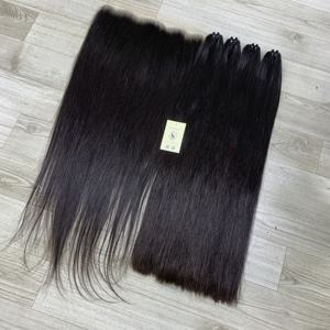 Extensions de cheveux naturels lisses en gros, mèches de cheveux de haute qualité, dentelle suisse brute 13x6 HD, cheveux humains du Vietnam - Product Image 4